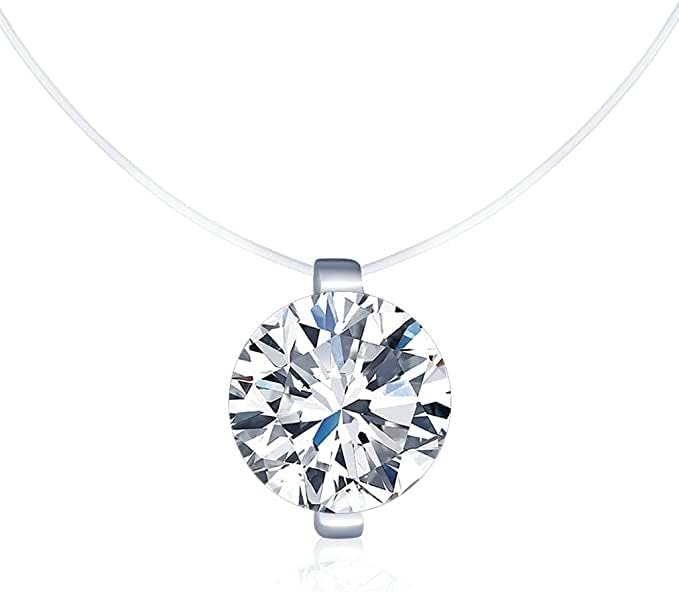 Fashion Crystal Necklace Invisible Line Zircon Clavicle Chain Women Accessories