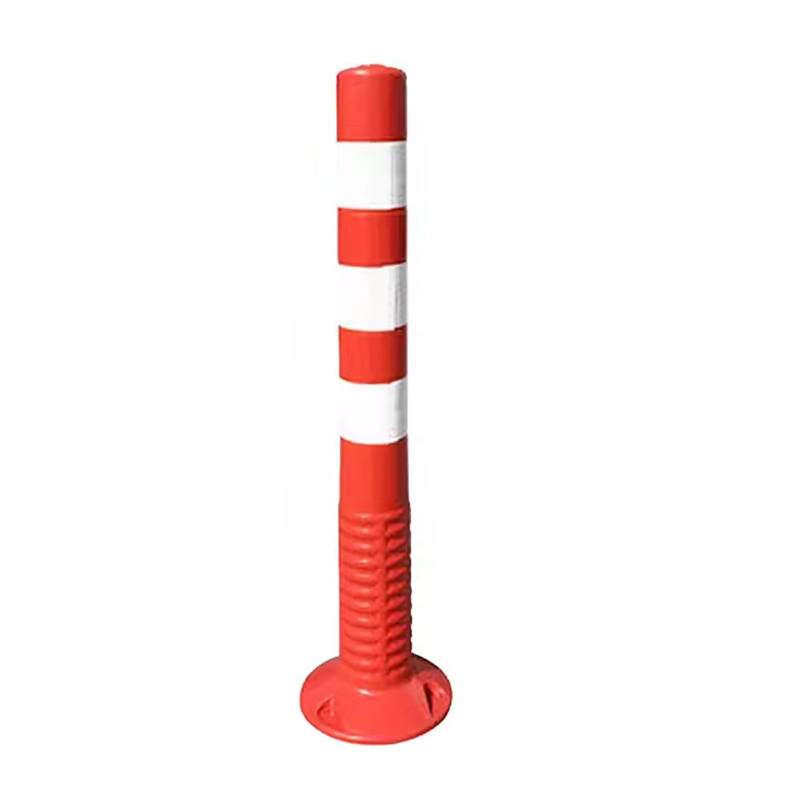 MOKLYF Reflective Driveway Barrier Post, Traffic Safety Cones for Crowd Control, High Visibility Bollard for Hospitals Schools Control Barriers, Parking Lots Flexible Delineator Post (Red 1 pack)