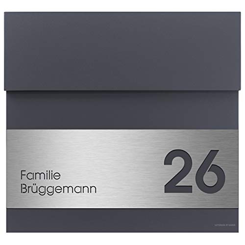 Letterman 4 Radius Design Briefkasten anthrazit-grau (RAL 7016) mit...