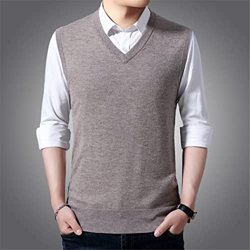 Pull classique homme col en V rouge sans manches XXL casual - 2