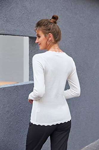 Image of GRACE KARIN Women's High Stretchy Long Sleeve Pullover Sweater Blouse Top