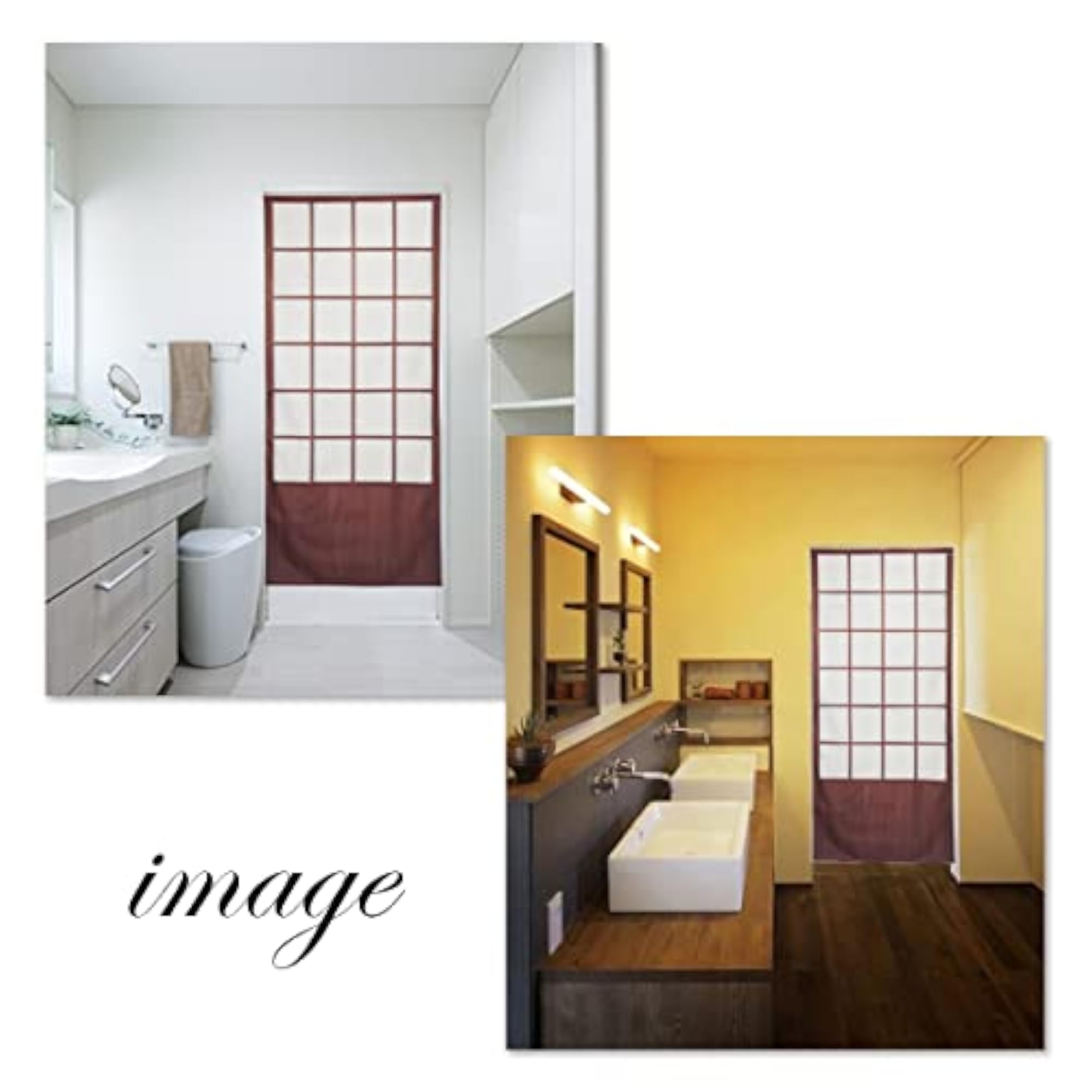 Japanese Doorway Curtain, Long Shoji Design