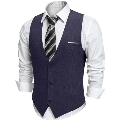 Men's V-Neck Suit Vest With Pockets – Formal & Casual Waistcoat For Wedding, Business, Tuxedo & Office Wear4