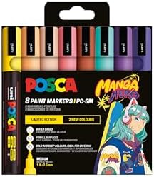 POSCA 182559 - Set de rotuladores POSCA Manga Hero, 8 rotuladores...
