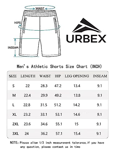 Urbex Men's 9 Inch Athletic Basketball Shorts Lightweight Men's Gym Workout Shorts With Deep Zipper Pockets(Navy,S) #TOP5
