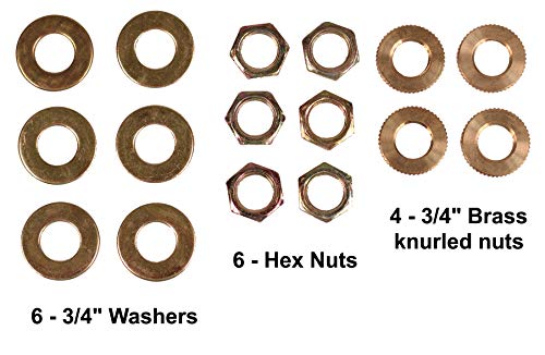 Creative Hobbies Elypack - 28 Piece Lamp Repair Hardware Assortment Pack, Includes Pipe Nipples, Washers, Lock Nuts #TOP2