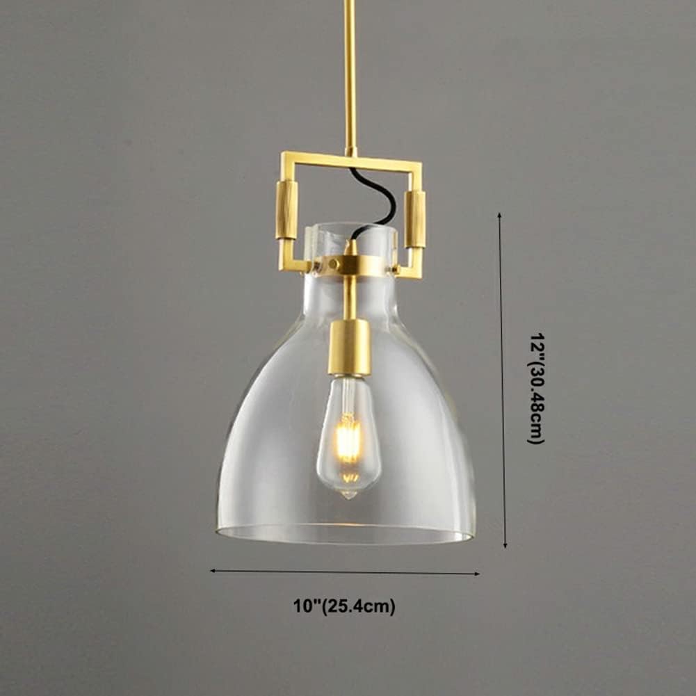 Duża złota szklana lampa wisząca na wyspę kuchenną, unikalne oświetlenie przemysłowe w stylu vintage, zabytkowy żyrandol wiejski, do jadalni, sypialni, korytarza, restauracji, baru