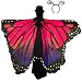 GRACIN Halloween Butterfly Wings Shawl Soft Fabric Fairy Pixie Costume Accessory (78" X 50", String Ties, Rose Red)