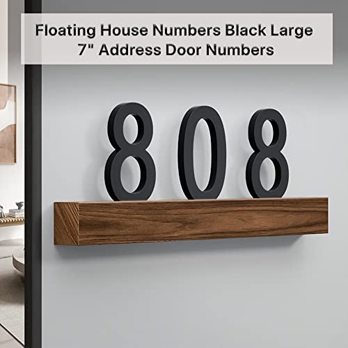 House Numbers Large Door Numbers Black House Numbers 7 Inch Metal House Number 3D Floating Exterior Modern - Image 4