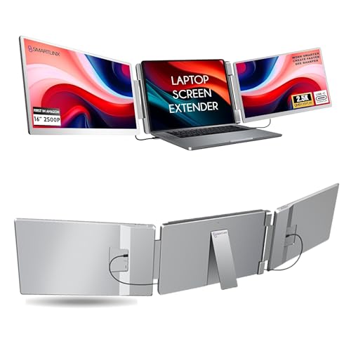 Image of 16 inch Laptop Screen Extender Triple Display - 2560x1600P QHD Portable Monitor, USB C Detachable Plug & Play Extender for 12 inch -17 inch Laptops - Compatible with Windows /Android /PS4 /MacBook