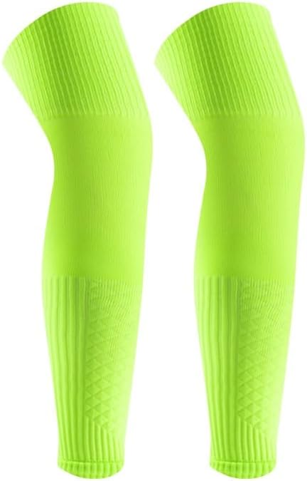 Football Protective Socks Over The Knee Pressure Leg Breathable Footless for Circulation, Athletic Recovery & Travel