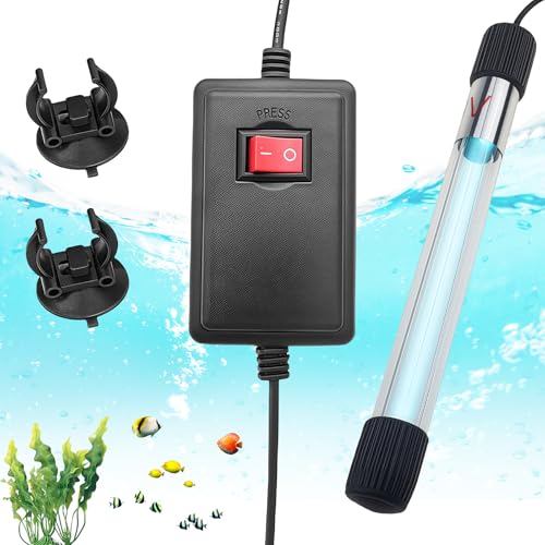 Aquarium Uv Sterilisator Licht Mit Timer: 13W Aquarien UV Licht mit Wasserdichter Verdickte Schutzhülle, UV Lampe Aquarium, Uv Klärer Aquarium Für Reinigung Von Aquarien Aquarium Pools Fishbowl