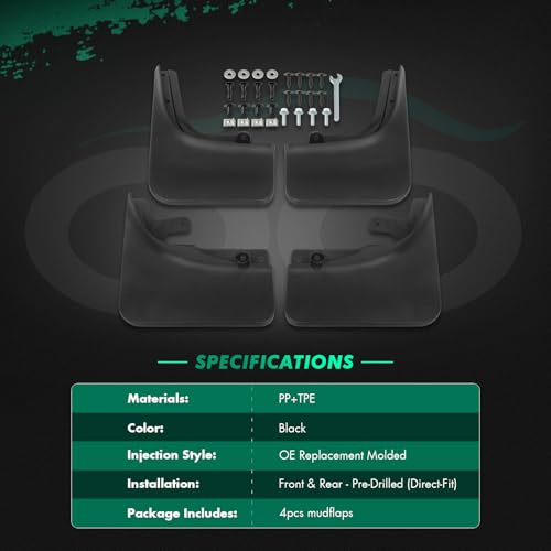Image of SCITOO 4PCS Mud Flaps Front & Fear Splash Guard Set Suitable for Rivian R1T 2022-2024 Batt