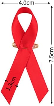 Red Ribbon Satin, 50 Pcs Ribbon with Safty Pins for Fighting Against AIDS and HIV, Charity Public Social Event Awareness Ribbons for Fundraising, Events, Memorials, Gift Giving