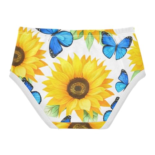 Toddler Girls Underwear 2t Cotton Panties for Girl Print Kids Briefs Undies Vibrant Yellow Sunflowers Butterflies2