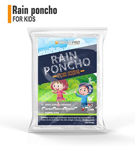 Hagon Pro Disposable Rain Ponchos For Kids (5 Pack) #TOP1