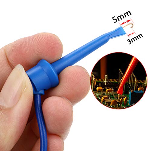 Image of Sumnacon 39 Inch Multimeter Test Lead Set - 5 Pcs Stackable Banana Plug to Minigrabber Test Hook Wire Cable Kit with Protective, Soft Silicone Flexible Wire Leads for Electrical Testing 500V /5A