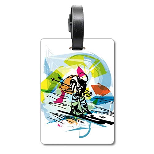 Étiquette d'identification ski freestyle pour sécuriser vos bagages en station de sport