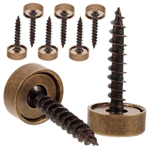 Artibetter Tornillos Decorativos Autorroscantes Con Tapas Metálicas De Color Cobre Antiguo, 12 Mm, 8 Unidades, Para Espejos Baño Cocina, Montaje Rápido y Ocultación Estética