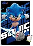 Trends International Sonic The Hedgehog 3 - Sonic Wall Poster, 22.37' x 34.00', Poster & Mount Bundle