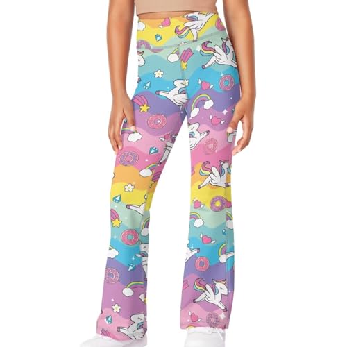 Flare Yoga Pants for Girl High Cut Legging Tummy Control Kids Long Trousers Casual Bell Bottom Sweatpants3