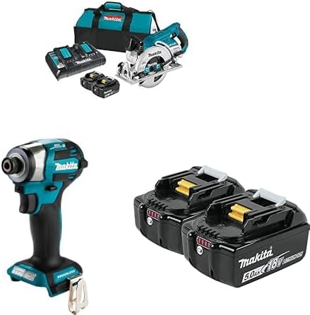 Makita 36V Circular Saw, 18V Impact Driver & 18V 5Ah Battery 2-Pack Bundle