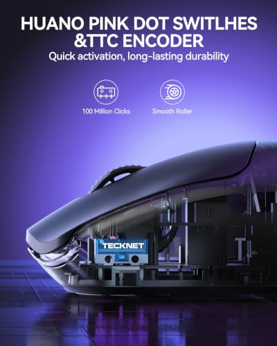 TECKNET Wireless Gaming Mouse, 53g Lightweight, 1000Hz Polling Rate, Black - image 2