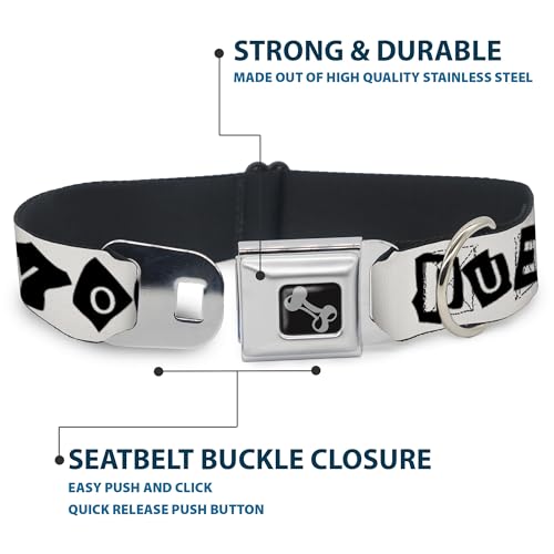 Collier de chien os noir blanc Buckle Down petite taille à clip robuste - 5