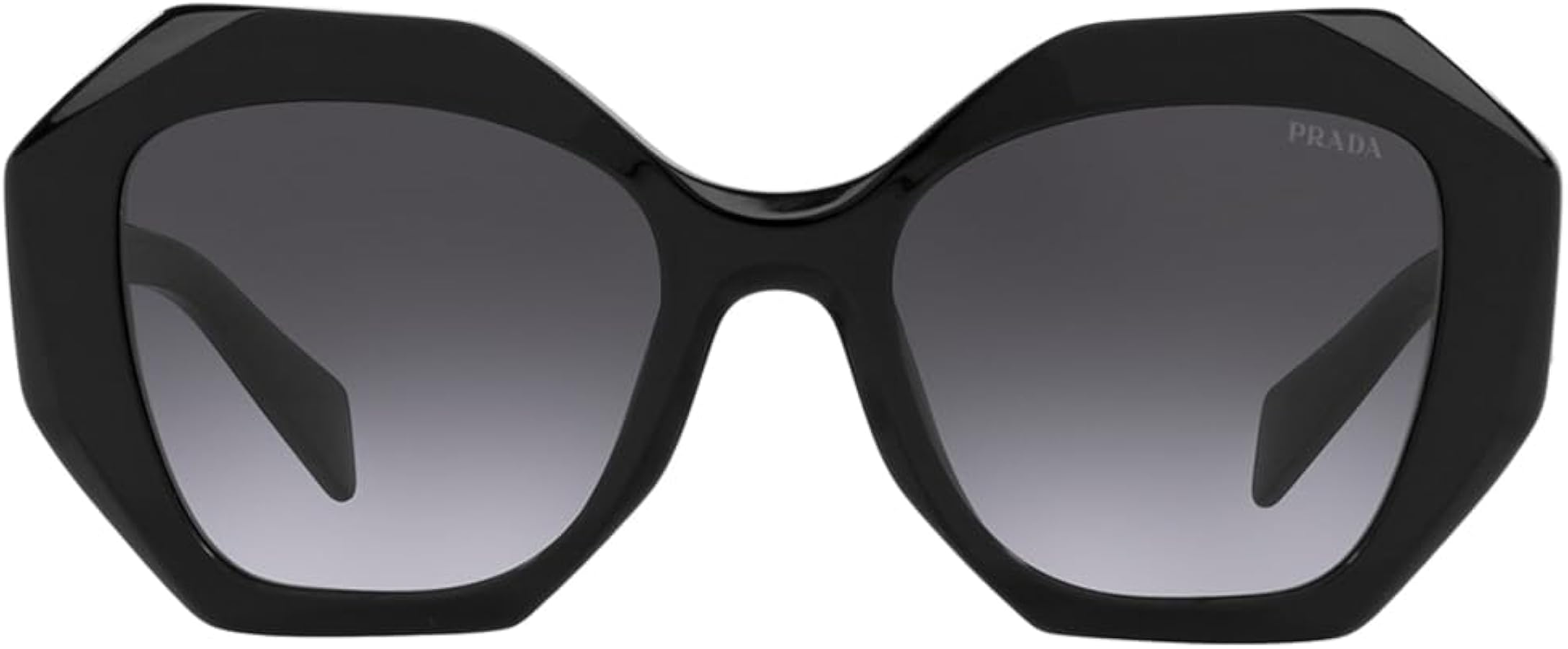 Prada PR 16WS 1AB5D1 Black Plastic Geometric Sunglasses Grey