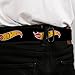 Mattel Belt, Seatbelt Buckle Belt, Hot Wheels Classic Flame Logo Black Red Yellow, 30 to 44 Inches