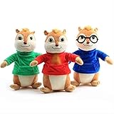 alvin figuracion  THAKIE Cartoon-Plüschtier Film Cartoon Weich Gefüllte Alvin Und Die Chipmunks Plüschpuppen Niedliche Chipmunks Stofftiere for Kinder Mädchen Jungen Geburtstagsgeschenke 9\