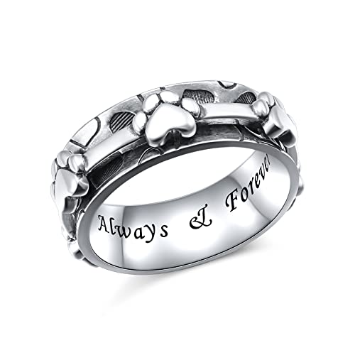 Ladytree Sterling Silver Fidget Spinner Ring for Women