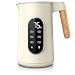 Arendo - Edelstahl Wasserkocher mit Temperatureinstellung 40-100°C - Doppelwand Design Cool Touch - Display im Gehäuse - Kabellos - 2200 W - 1,7L – Überhitzungsschutz – Warmhaltefunktion - BPA-frei