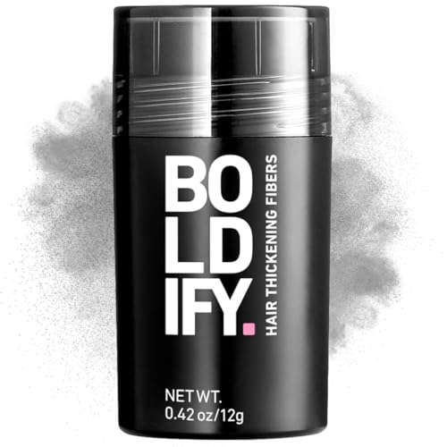 BOLDIFY Hair Fibres (12g) - Fill In Thinning and Fine Hair for an Instantly Fuller, Thicker Look - 14 Shades for Women and Men - Grey