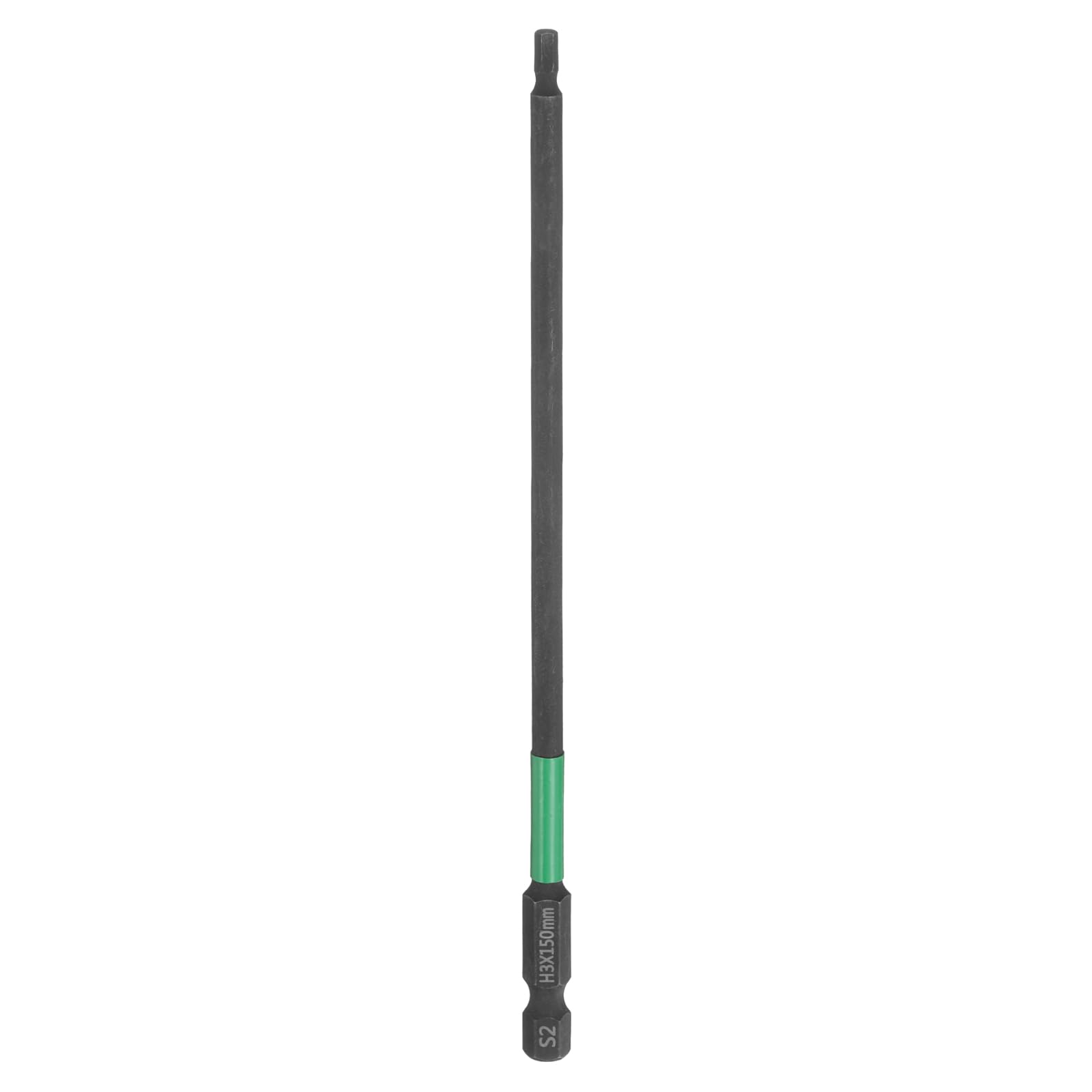 sourcing map H3 Flat Hex Head Screwdriver Bit 3mm Metric Tip 1/4" Hex Shank 150mm (6") Long Magnetic Hexagonal Screw Drill Bit Wrench Black Phosphate S2 Steel Power Driver Socket