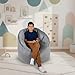 Big Joe Milano Bean Bag Chair for Kids, Teens, Adults, Gray Plush, Ultra-Soft Polyester, Lightweight Seat for Reading Nook and Gaming, 2.5 foot Refillable