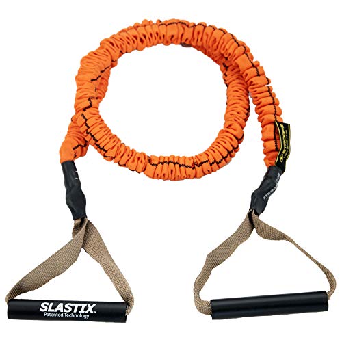 Stroops Slastix Toner Resistance Bands with Handles | Safe Sleeve Exercise Bands for Strength Training Full Body Workouts and Home Gym Fitness | Orange - 10lbs Very Light Resistance