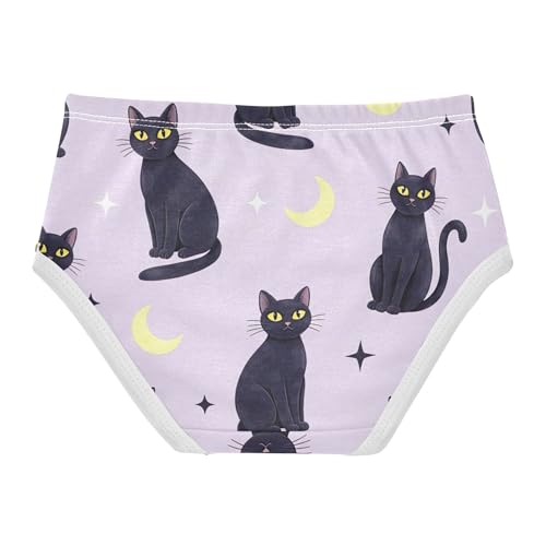 Cute Black Cats Purple Girl Panties Cute Toddler Girls Underwear Cotton Animals Briefs Girls Undies 2t2