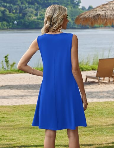 Image of Zeagoo Womens Summer Dress 2026 Sleeveless Casual A-Line Tshirt Sundresses