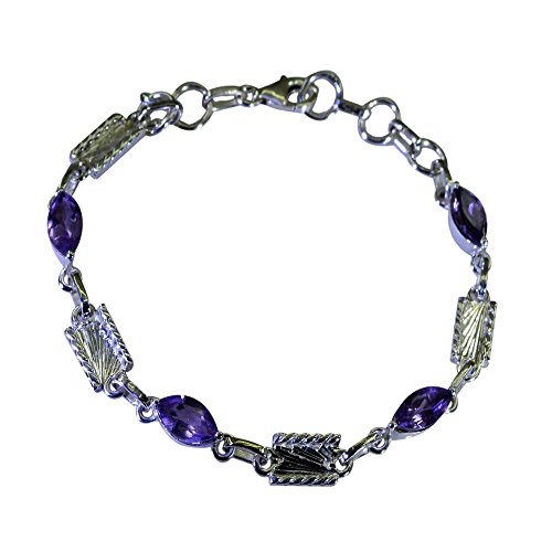 Bracelet améthyste véritable en argent ajustable fini les bijoux perdus