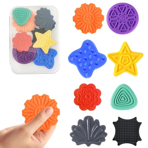 6 piedras sensoriales para niños y adultos, juguetes sensoriales suaves con textura para niños y adultos, juguetes sensoriales para autismo, piedra de preocupación de silicona para la escuela, juguete