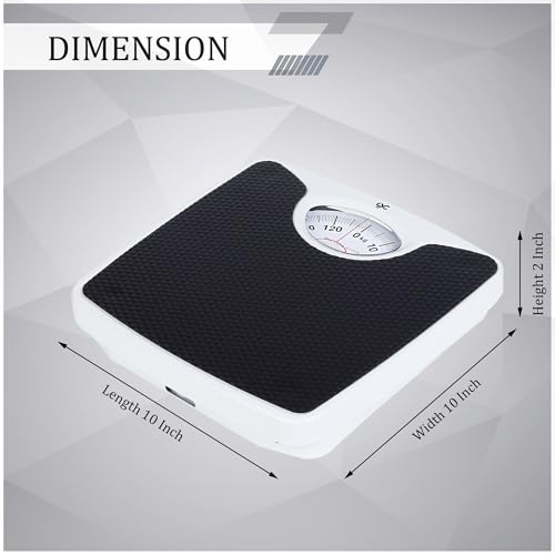 Image of GVC Deluxe Personal Iron Weighing Scale Human Body Weight Machine with 130 kg Capacity - Jet Black