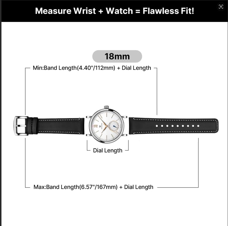 Image of Fullmosa Quick Release Premium Leather Watch Strap | 24 /22 /21 /20 /19 /18mm,Burnished Leather Watch Band Compatible with Samsung Amazfit Fossil Replacement Belt for Men and Women