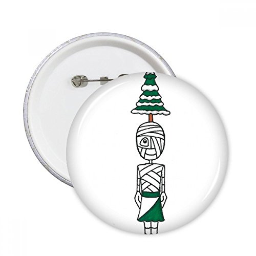 Cadeau original badge Horus Egypte pour sapin de Noël et mode ronde 5pcs