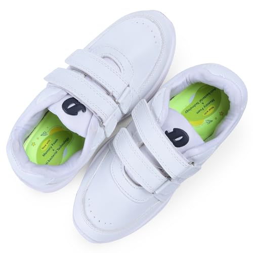 Image of DOCTOR EXTRA SOFT Unisex-Child /Kids Black & White Kids Shoes with Memory Foam Cushion & Anti-Bacterial Technology| Ideal for School,Formal,Casual,Uniform,Running| Comfort & Durable Boys & Girls D-3001