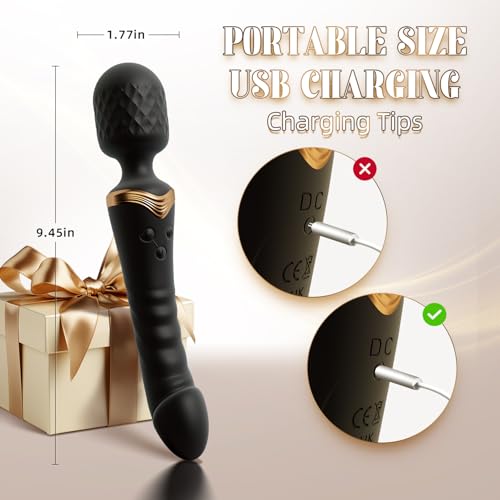 Image of Sex Toys Vibrators Wand Dildos - Adult Toys for Women Clit G Spot Stimulation, Rechargeable Waterproof Quiet Massager with 9 Powerful Vibrations, Female Womens Couples Adult Sex Toys Vibrators