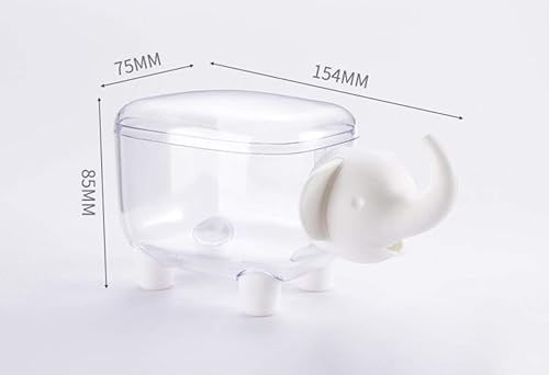 Miniatura 8 de Caja de almacenamiento creativa a prueba de polvo, para papelería de oficina, palillos de dientes, hisopos de algodón, etc. (elefante) (negro)