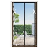 Sekey Fliegengitter Balkontür Zuschneidbar mit Seitlichen Schnallen, Starken Magneten, 4 cm Breites Klettband, Insektenschutz Moskitonetz Reißfest, Ohne Bohren für Balkon Terrassen Küche, 100 x 220 cm