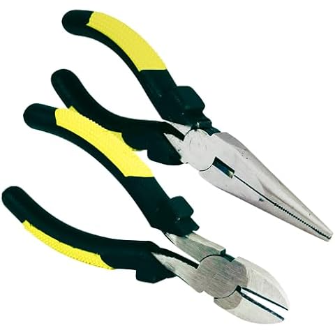 PLIER KING Heavy Duty 2-Piece 6-Inch Plier Set with Carrying Case | Sidecutter and Longnose Pliers | Comfortable Grip Cover