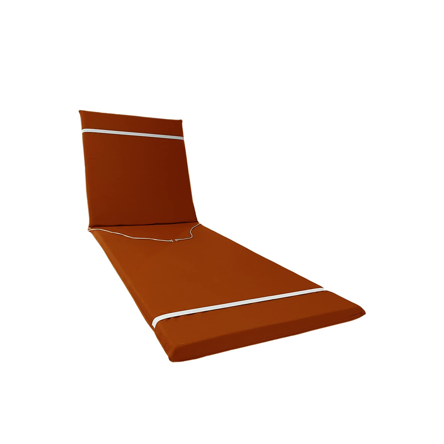 Il Tuo Artigiano Design Cuscino per Lettino Prendisole Pieghevole in Cotone - Semi-idrorepellente e Anti-macchia - Materassino artigianale made in Italy (Ruggine)